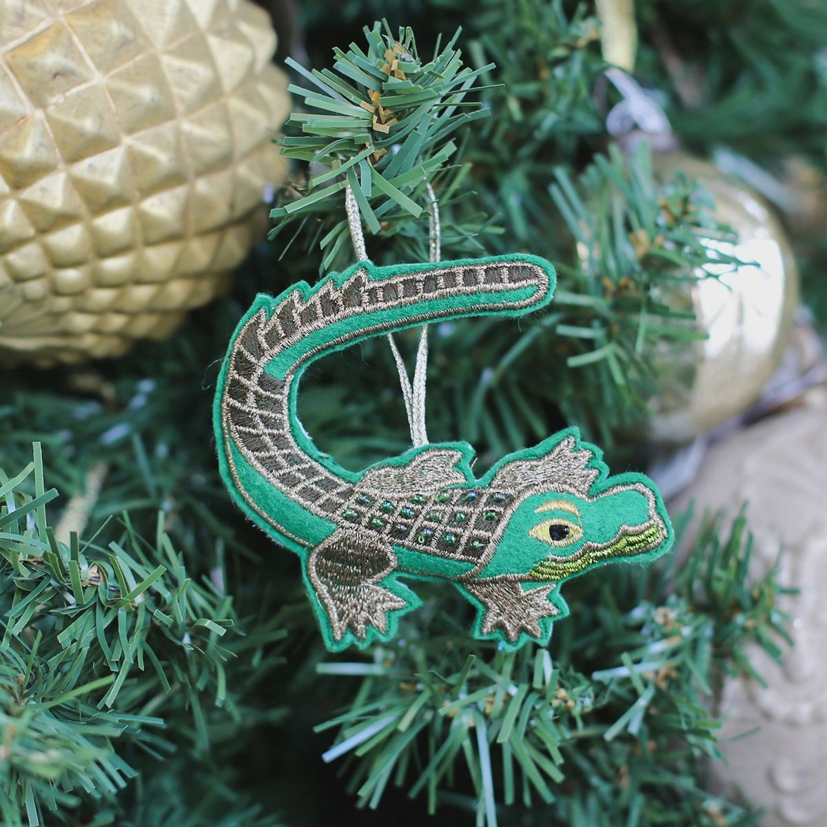 Beaded Gator Ornament