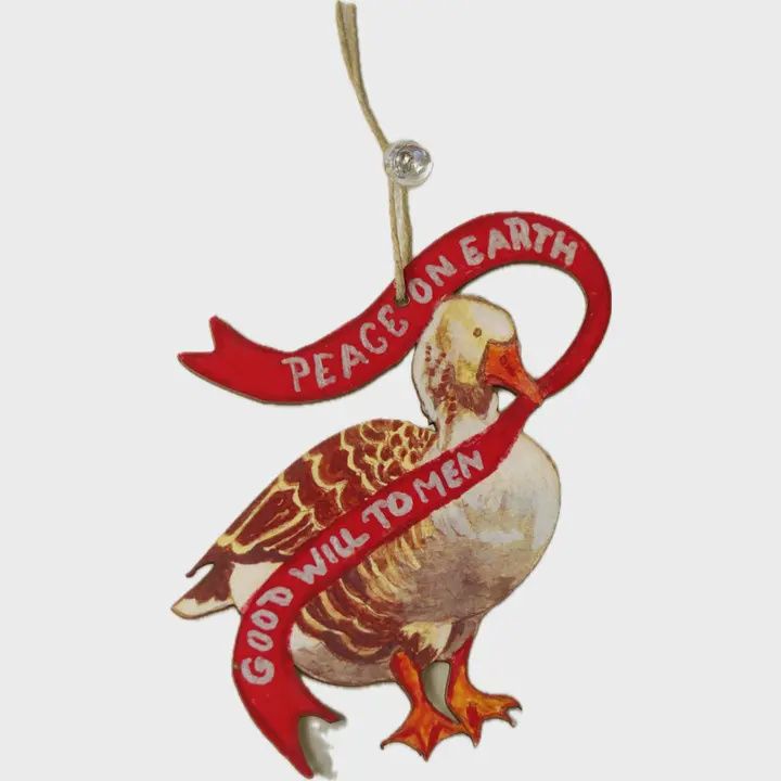 Peace on Earth Goose Ornament
