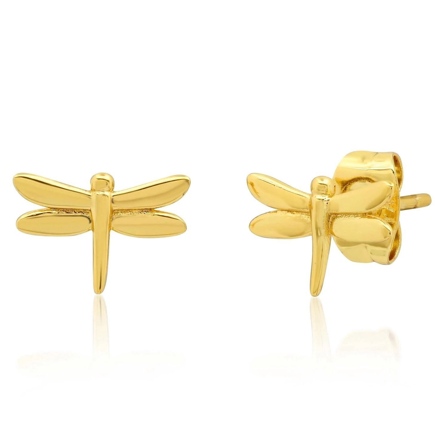 Gold Dragonfly Stud Earrings