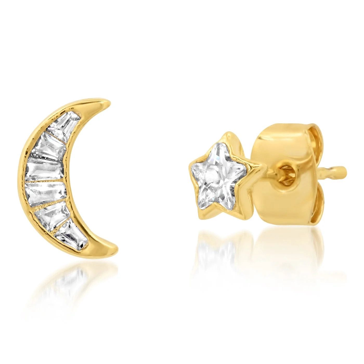 Mismatched Celestial Baguette CZ Studs