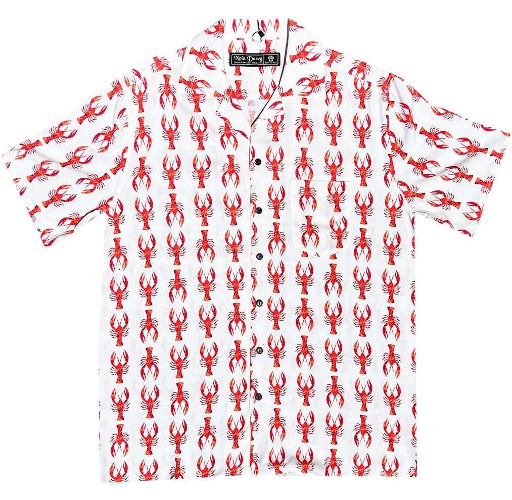 Red Crawfish Button Shirt, Size: Med