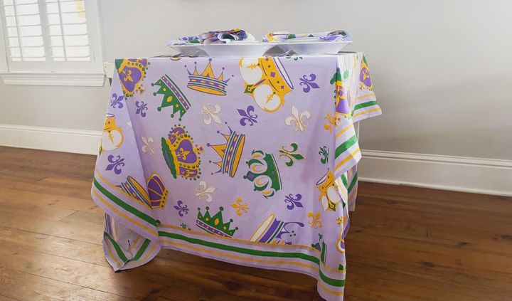 Mardi Gras Crown Purple Tablecloth