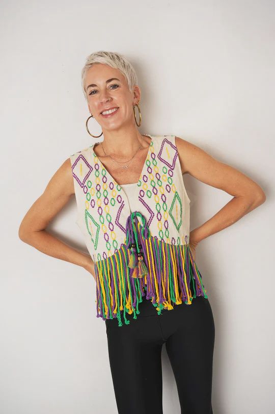 Adult Fringe Embroidered Vest