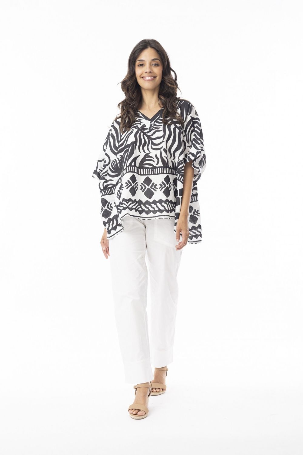 Suriname Black and White Top, Size: X-Small