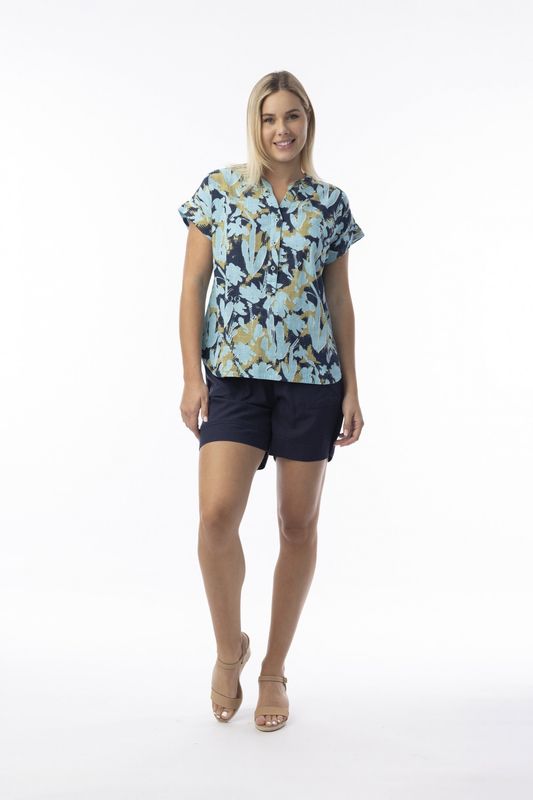 Ikebana Short Sleeve Blouse