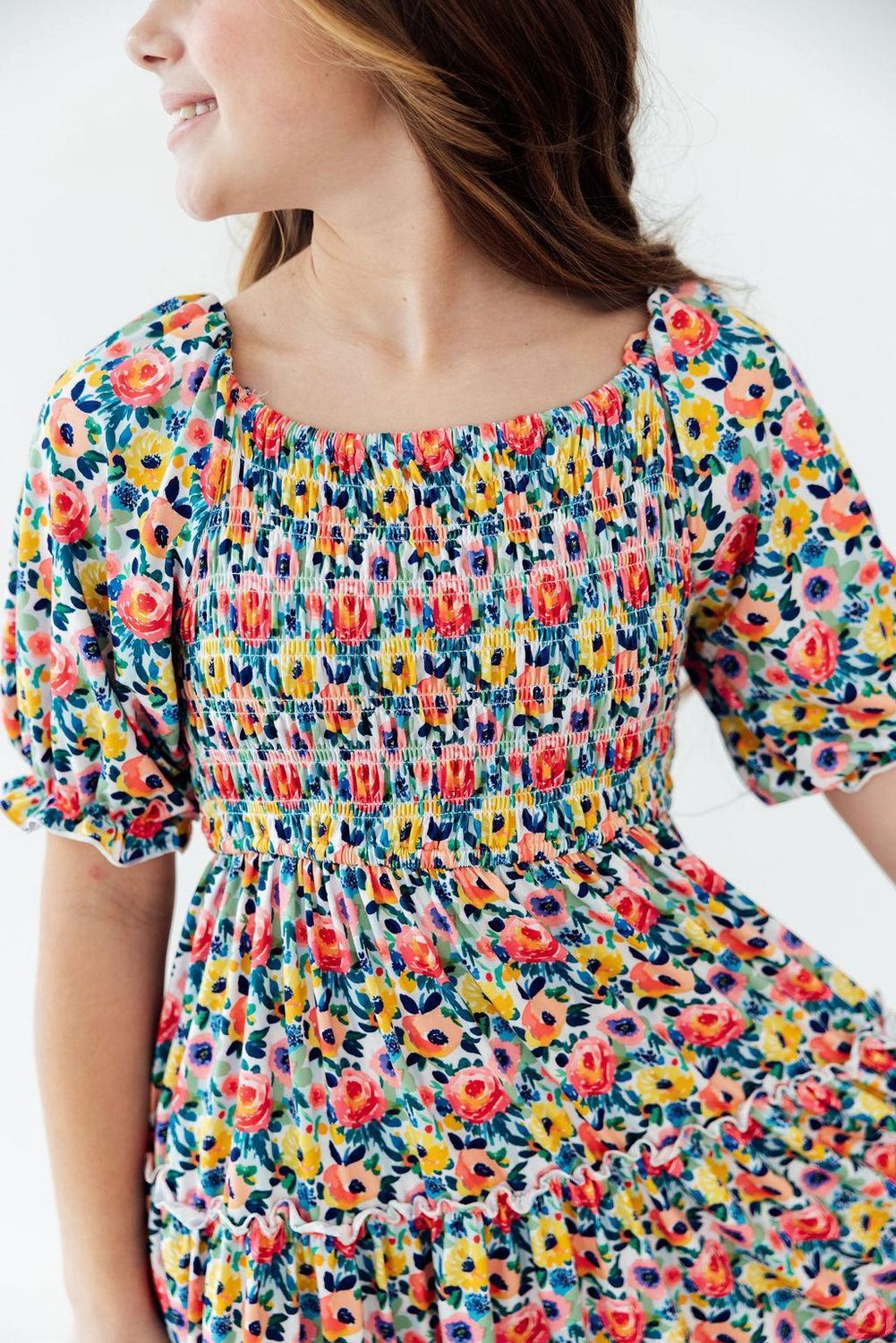 Beautiful Blossoms Smocked Ruffle Dress, Size: 2T