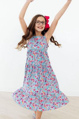 Tropical Garden Ruffle Maxi Dress