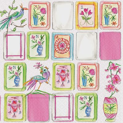 Mahjong Pink Tiles Cocktail Napkins