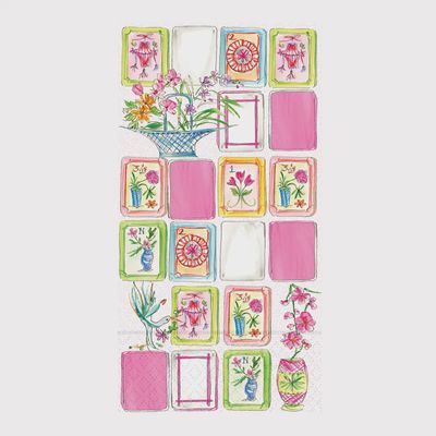 Mahjong Pink Guest Towels