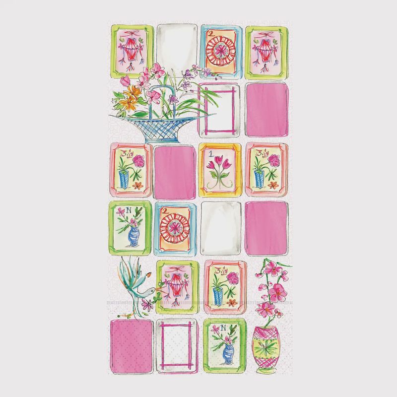 Mahjong Pink Guest Towels