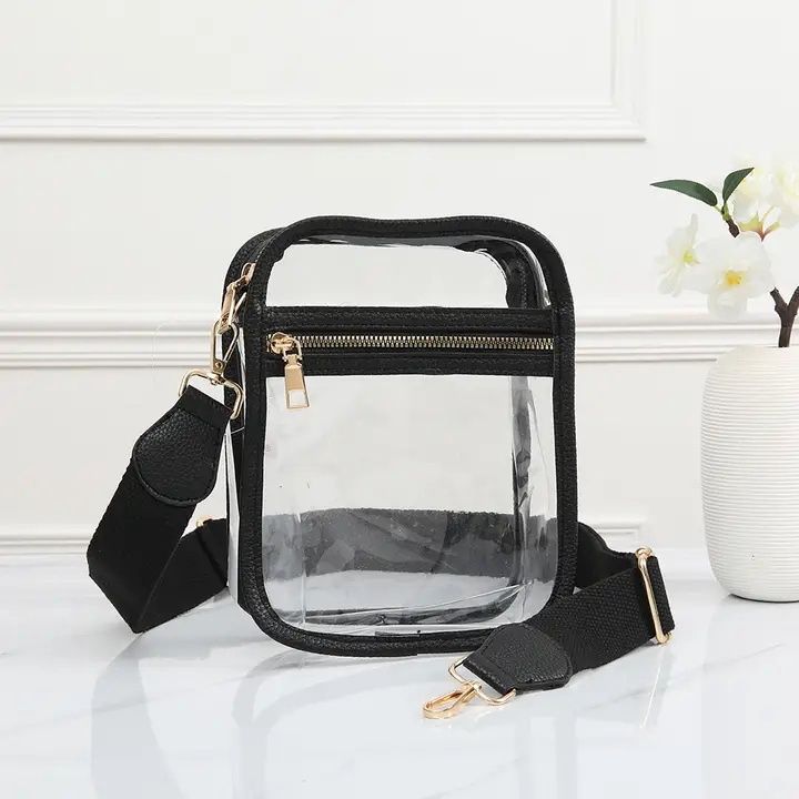 Game Day Stadium Square Clear Bags, Color: Black