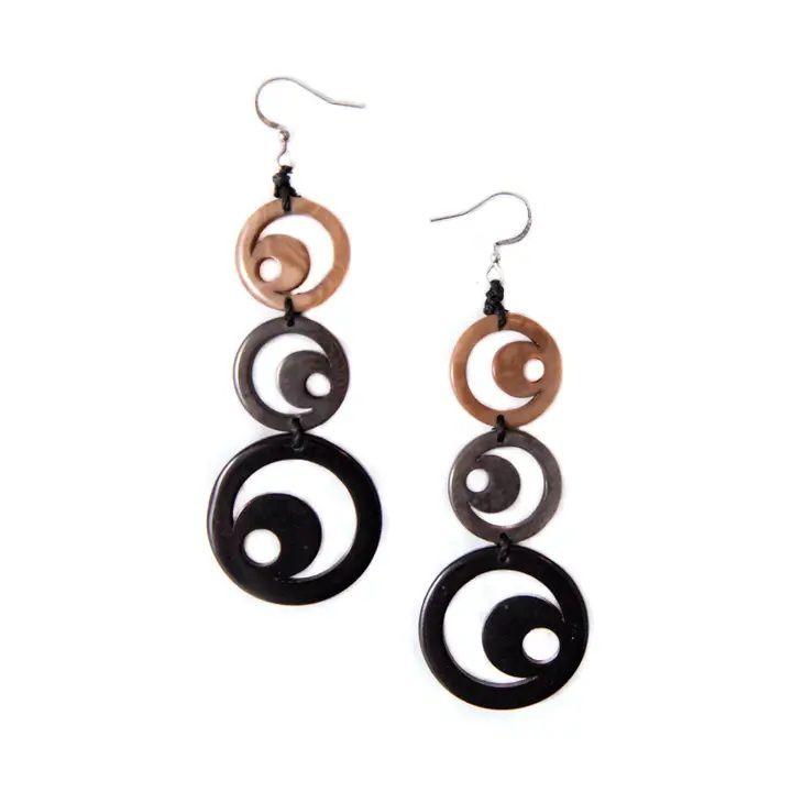 Moon Earrings, Color: Onyx Combo