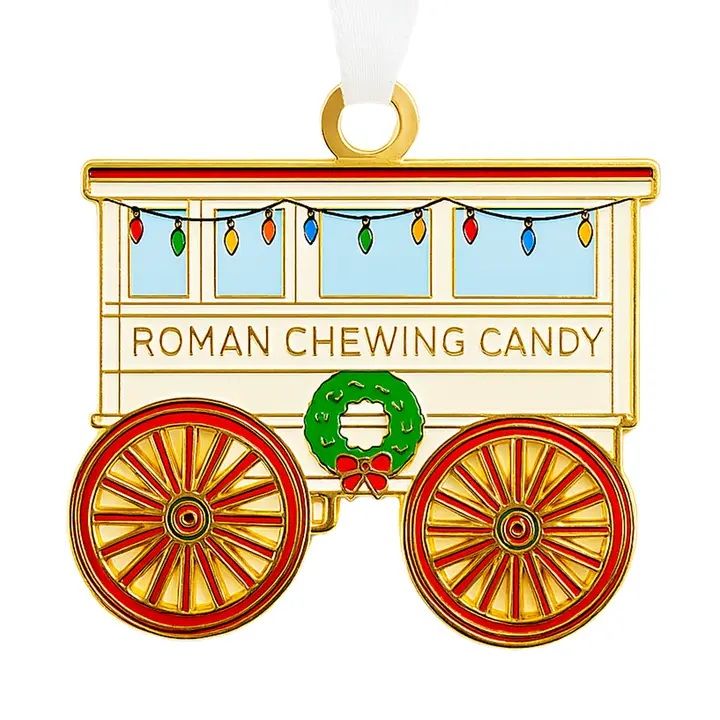 Roman Candy Cart Enamel Ornament