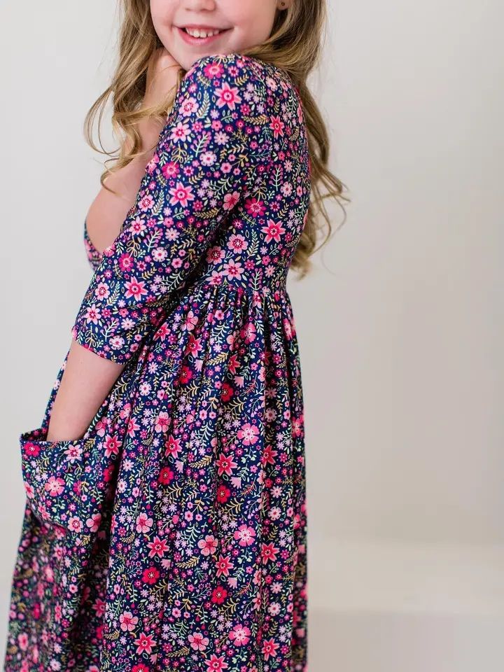 Flower Farm Pocket Twirl Dress, Size: 2T