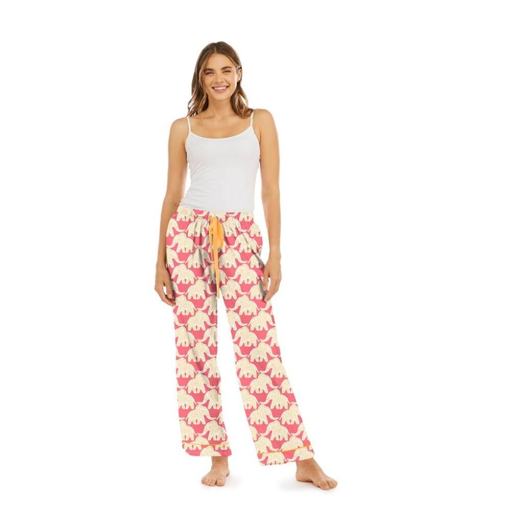 Cotton Lounge Pant, Design: Elephant, Size: SM