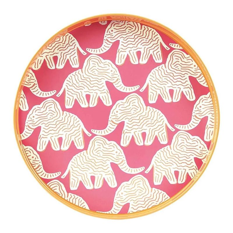 Elephant Round Serving Tray