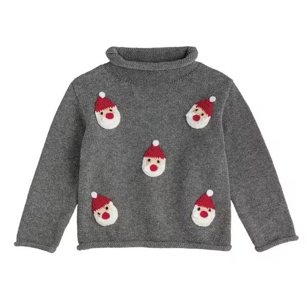 Gray Santa Rollneck Sweater, Size: SM