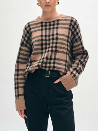 CASHMERE PLAID CREWNECK