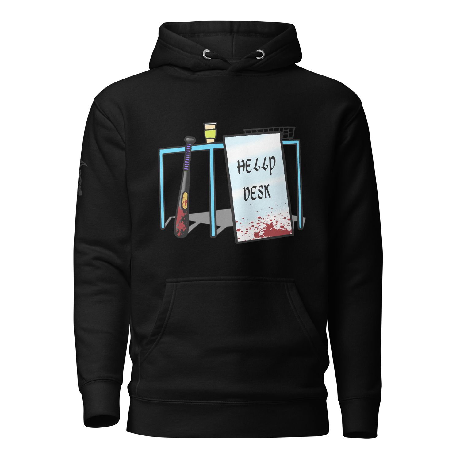 Grim Ted's HELLP Desk Soft Unisex Graphic Hoodie