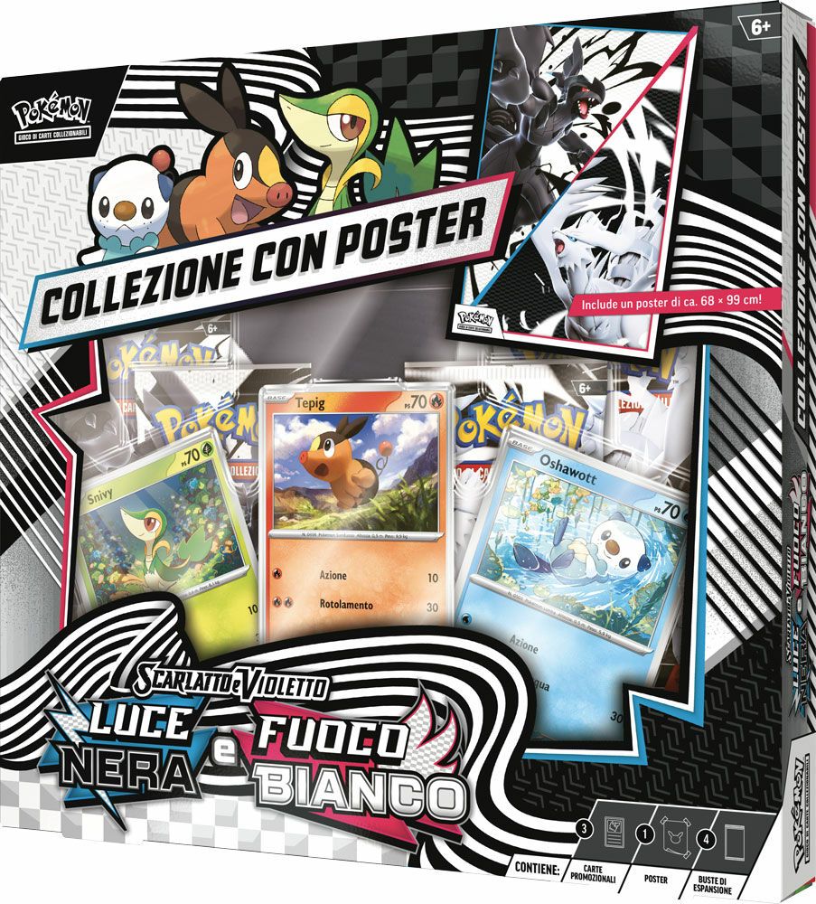 Pokemon Luce Nera e Fuoco Bianco Collezione con poster Pokemon Luce Nera e Fuoco Bianco Collezione con poster