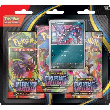 Megaevoluzione - Fiamme Spettrali - 3 Pack Blister - Sneasel - ITA