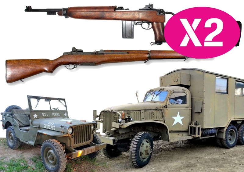 Buono regalo PACCHETTO SECONDA GUERRA MONDIALE  (guida e prova di tiro con repliche) per 2 persone