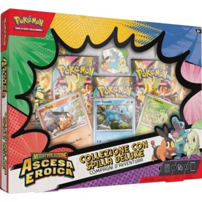 POKEMON - MEGAEVOLUZIONE ASCESA EROICA - COLLEZIONE CON SPILLA DELUXE COMPAGNI D'AVVENTURA - ITA