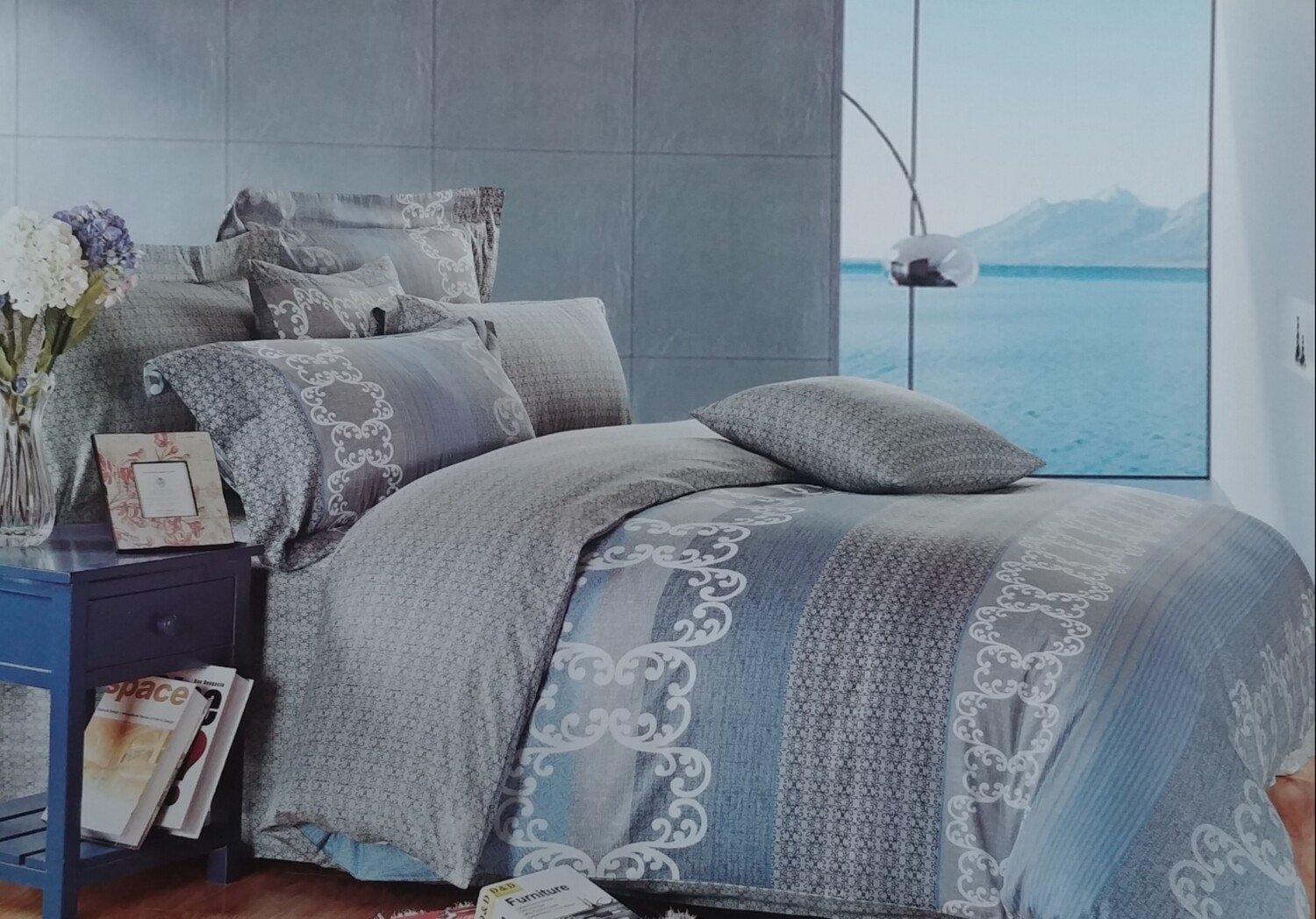 Blue Water Way Stripe Bedding Set Blue Water Way Stripe Bedding Set