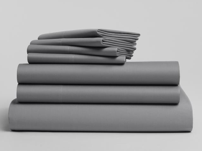 Deluxe solid grey sheet set