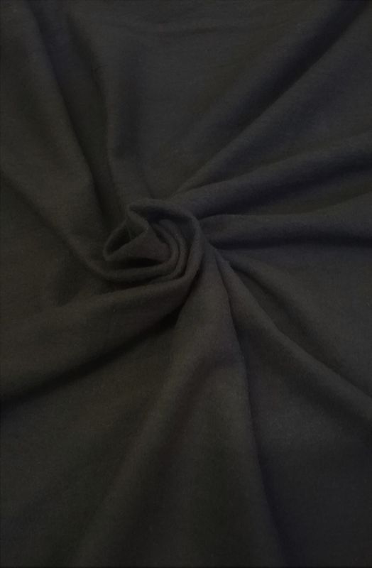 Black Lightweight Hemp Stretch Fleece , 53% Certified Organic Hemp , 43% Certified Organic Cotton , 4% Spandex , 8.2oz. , Open Width 60/64"