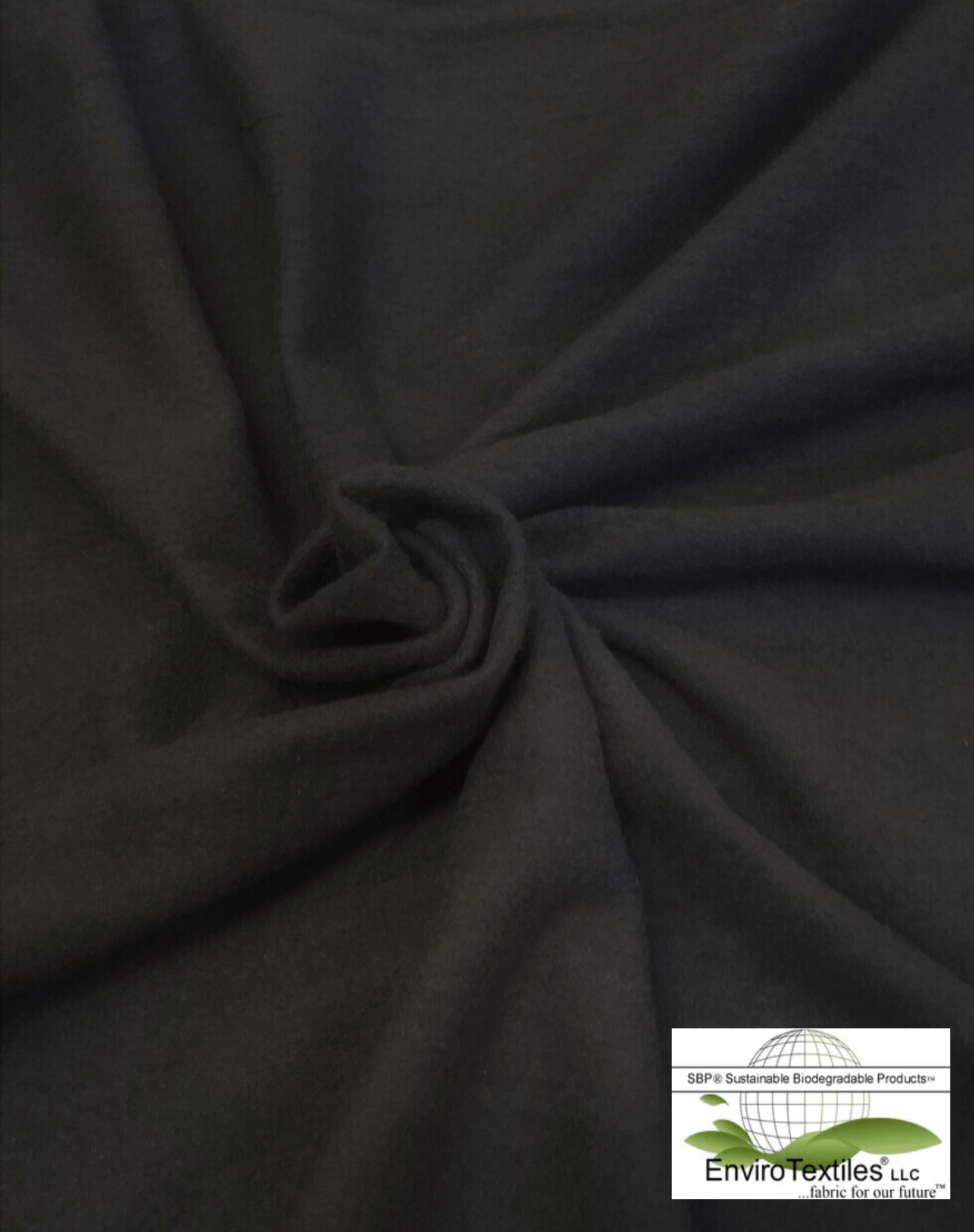 Black Lightweight Hemp Stretch Fleece , 53% Certified Organic Hemp , 43% Certified Organic Cotton , 4% Spandex , 8.2oz. , Open Width 60/64