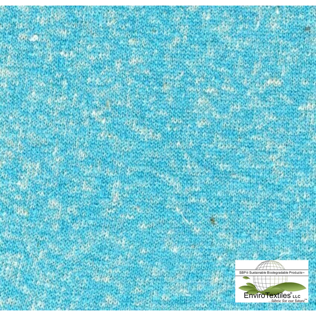 Ocean/Natural Yarn Dyed Jersey Knit, 55% Certified Organic Hemp 45% Certified Organic Cotton Width 30” Tubular, 7.4oz