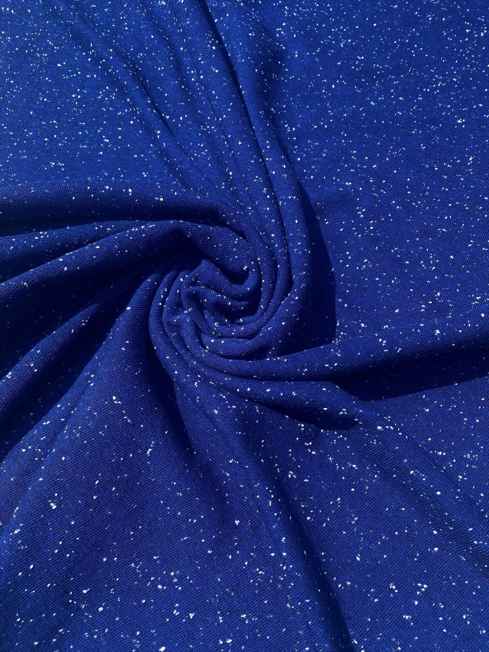Cosmic Blue Yarn Dyed Hemp Fleece, 55% Hemp, 45% Certified Organic Cotton, Width 29