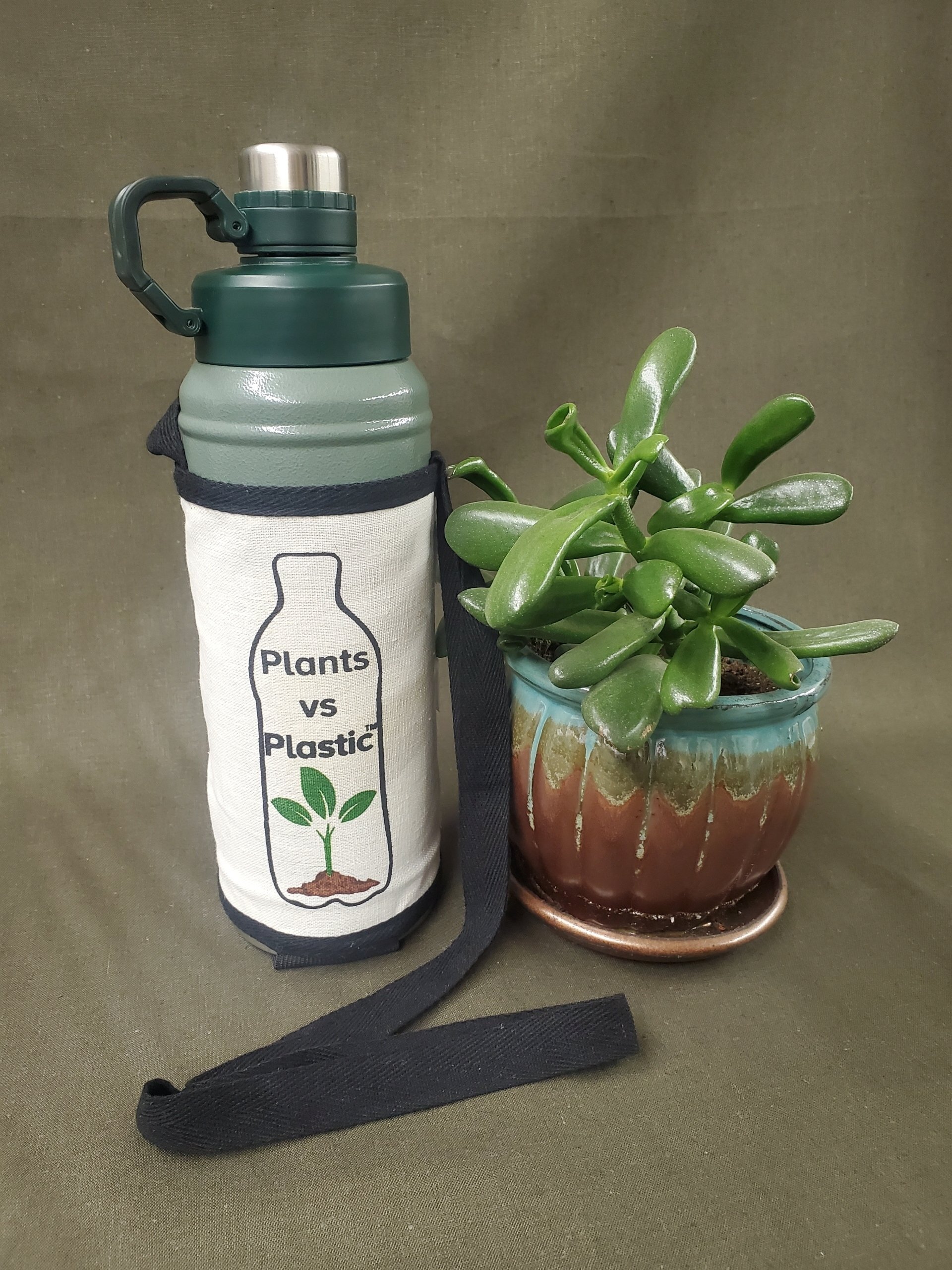 Plants Vs. Plastic (Print) Water Bottle Carrier