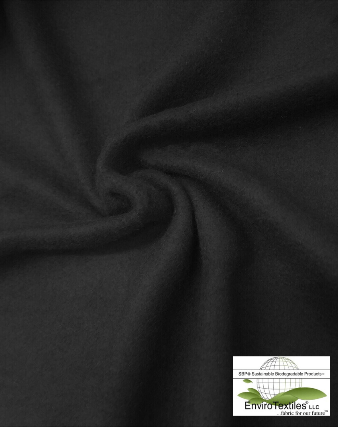 Black Medium Weight Hemp Fleece , 55% Certified Organic Hemp , 45% Certified Organic Cotton , 460gm , 16.2oz , Width 29