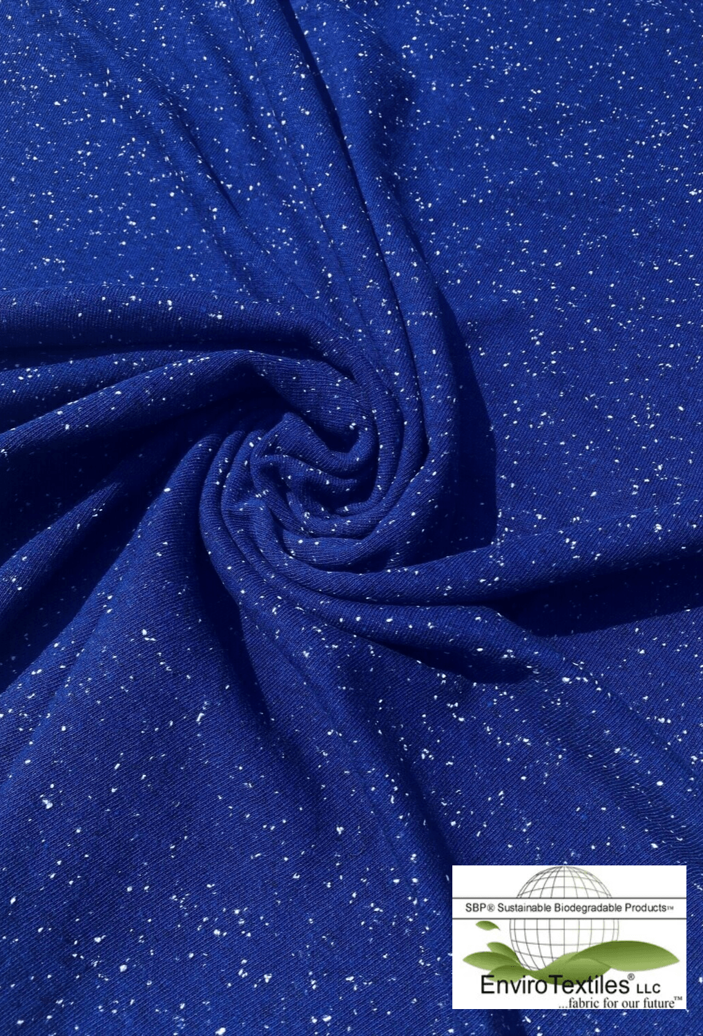 Cosmic Blue Yarn Dyed Hemp Jersey Knit, 55% Hemp, 45% Certified Organic Cotton, Width 30