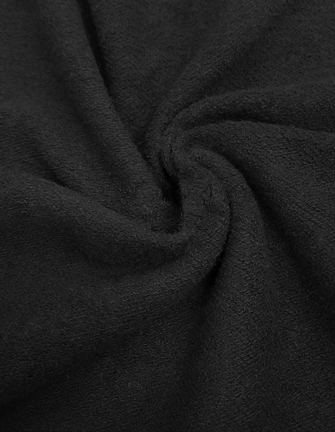 Black Hemp French Terry , 55% Certified Organic Hemp , 45% Certified Organic Cotton , 11.6oz , 30" Tubular