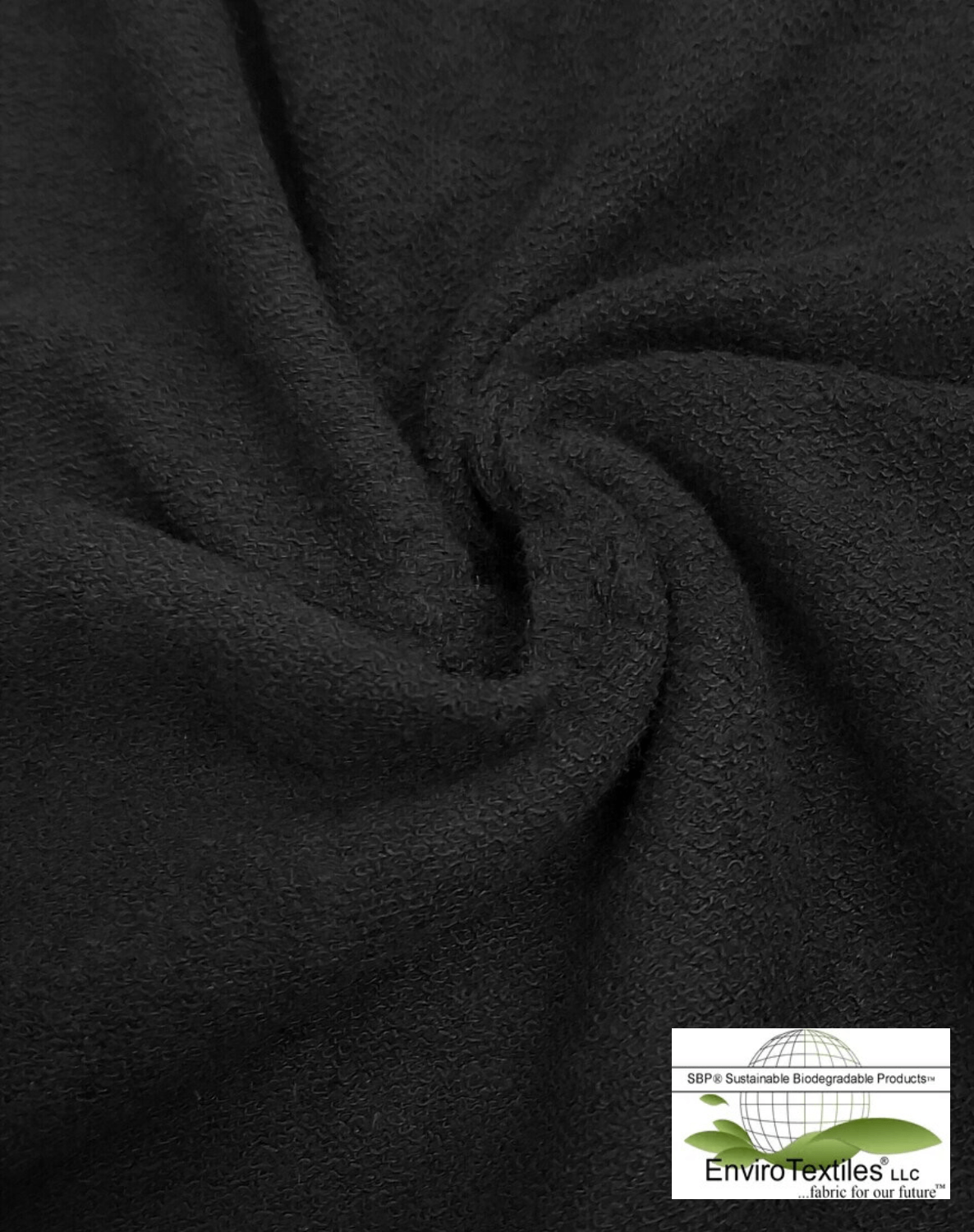 Black Hemp French Terry , 55% Certified Organic Hemp , 45% Certified Organic Cotton , 11.6oz , 30