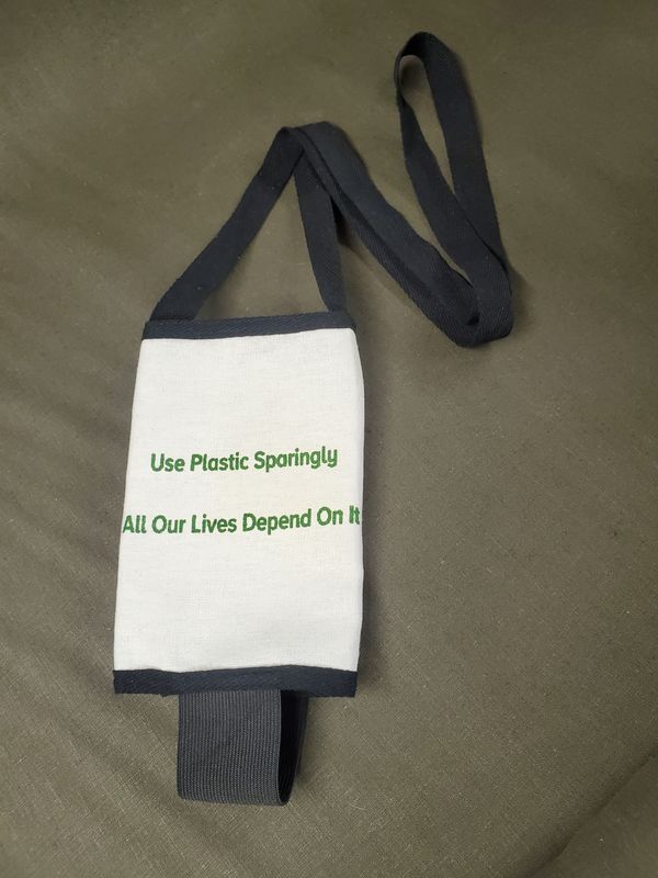 Use Plastic Sparingly (Print) Water Bottle Carrier