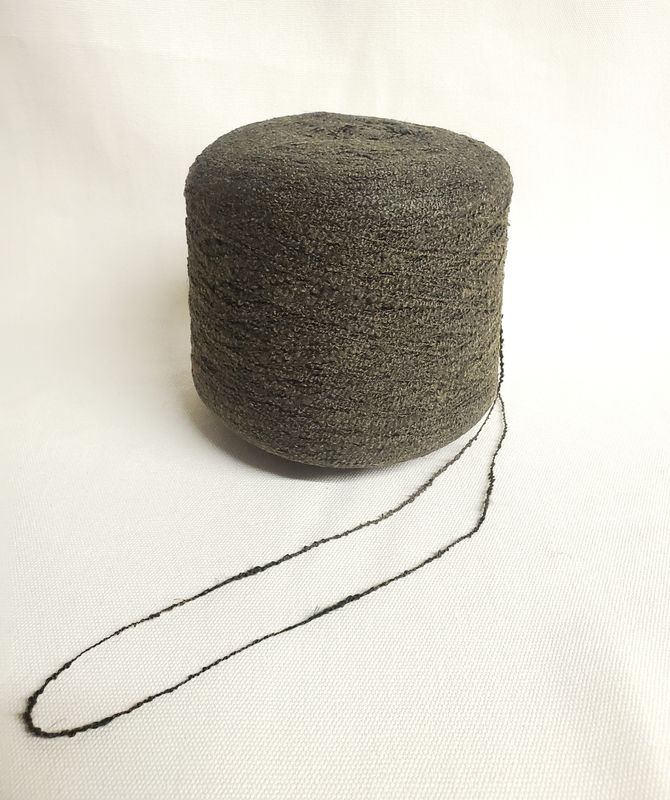 Boucle Olive Hemp Fancy Yarn