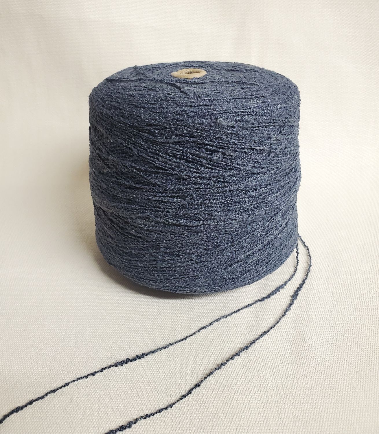Boucle Steel Blue Hemp Fancy Yarn