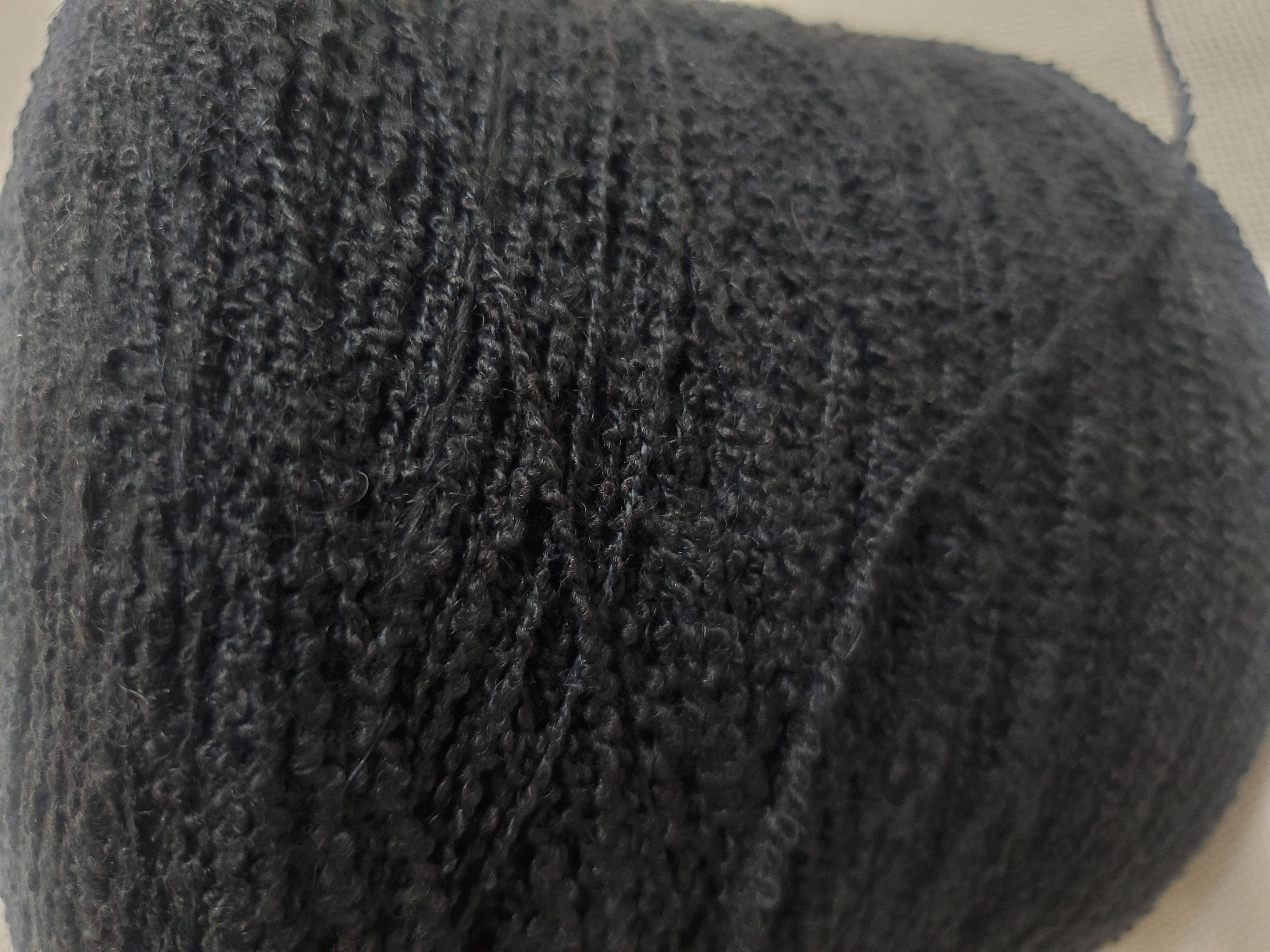 Boucle Black Hemp Fancy Yarn