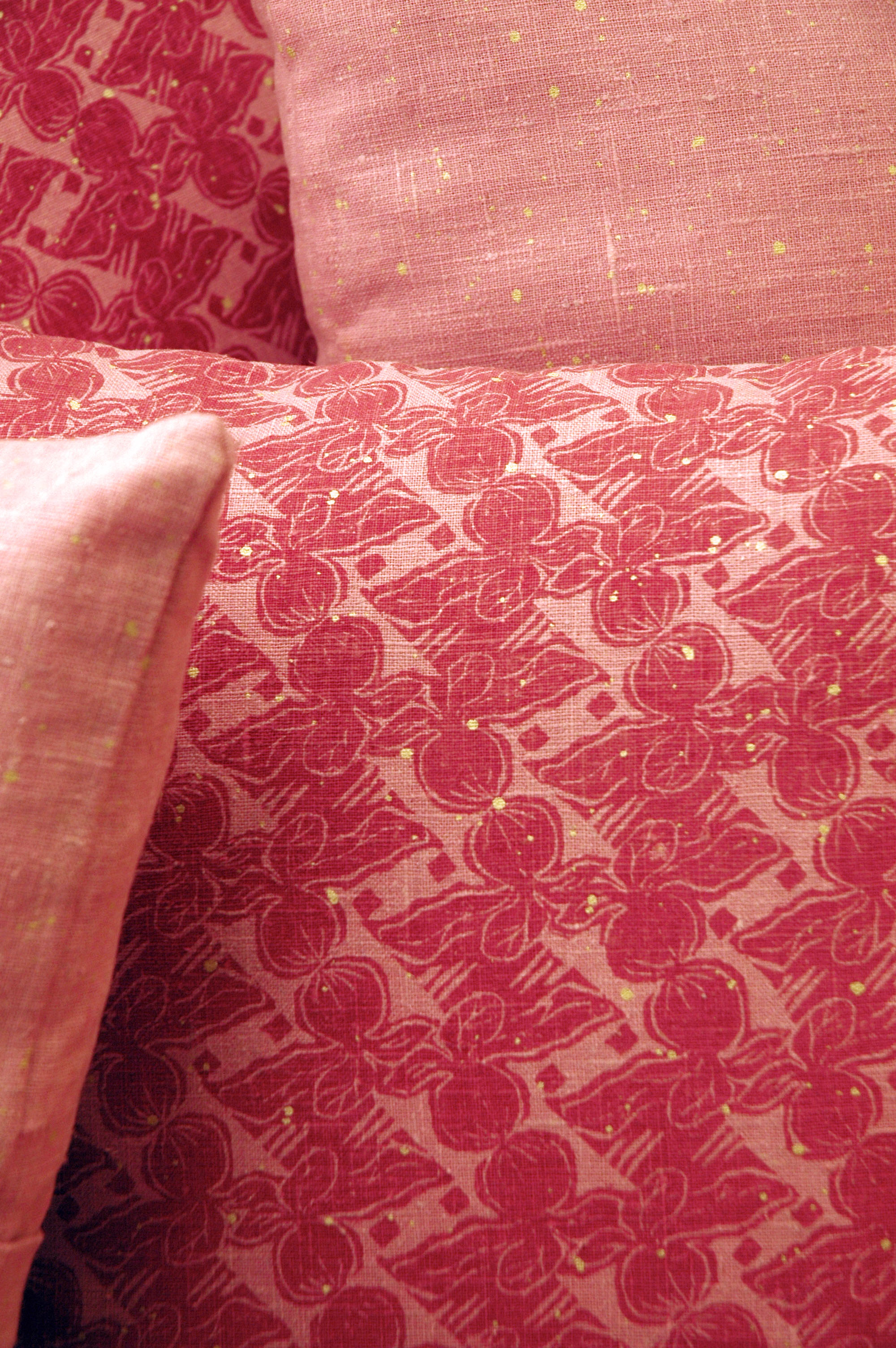 Radish Print Hemp Pillow Cover