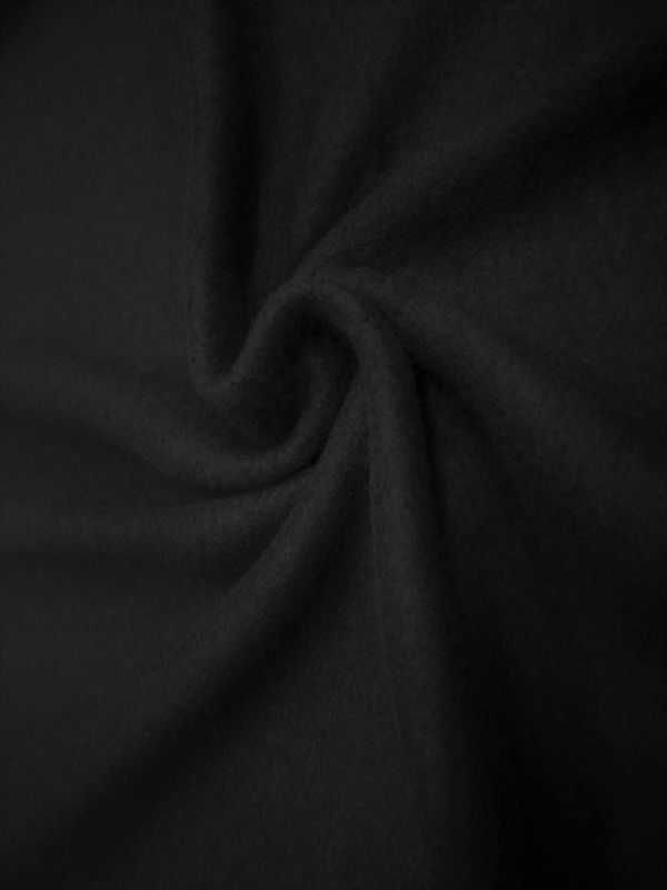OPEN WIDTH Black Hemp Fleece , 55% Certified Organic Hemp , 45% Certified Organic Cotton , 11.3oz , 60" OPEN WIDTH