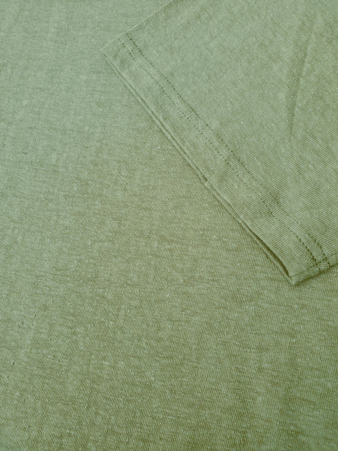 Ladies Hemp Short Sleeve V neck Sage Green