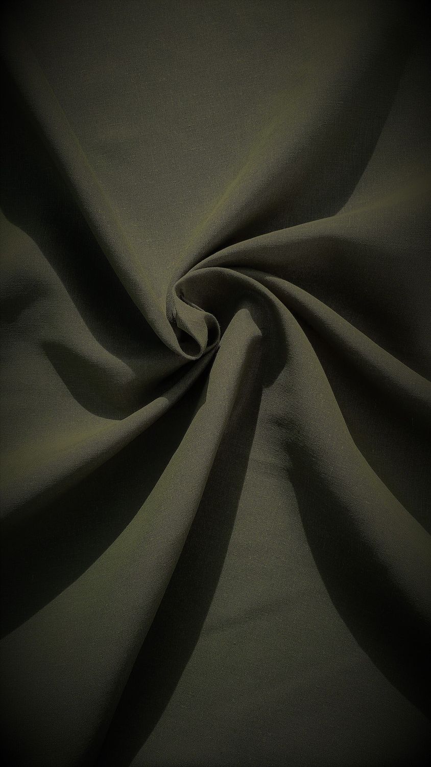 Olive Hempcel® Fabric  Plain Weave 55% Certified Organic Hemp, 45% Lyocell Width 57in. 6.2oz.