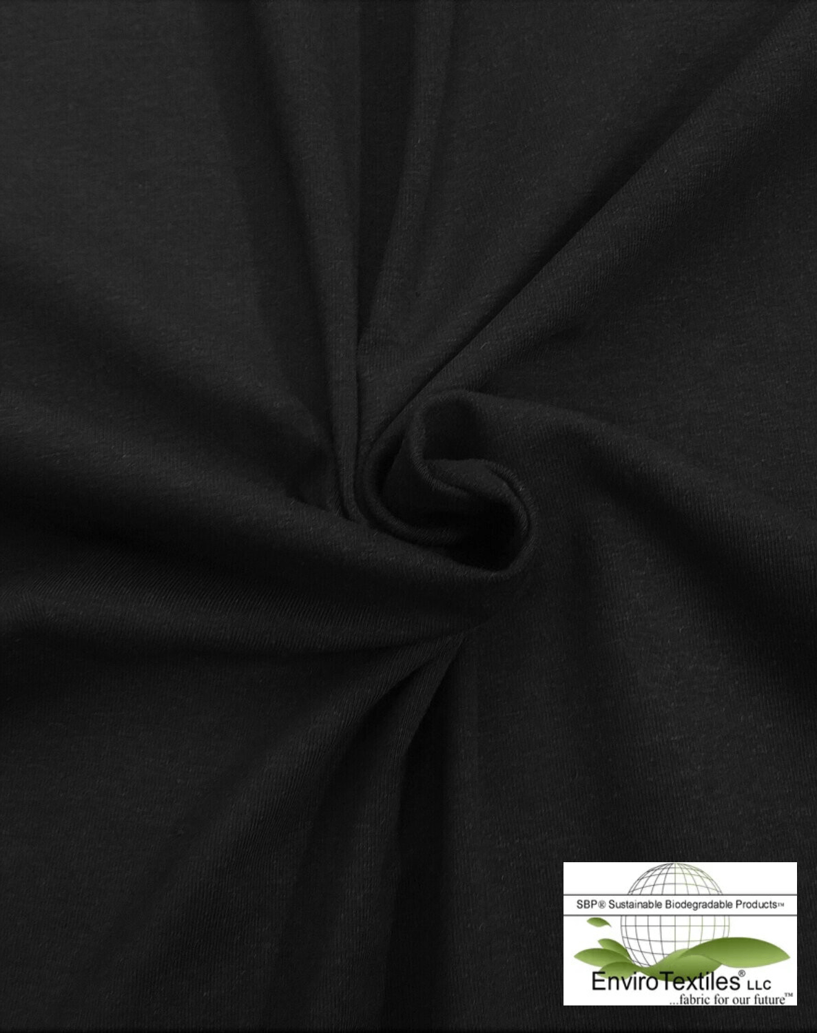 Black Hemp Jersey Knit , 55% Certified Organic Hemp , 45% Certified Organic Cotton Width 30”  Tubular , 7.4oz