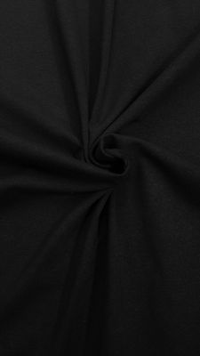 Black Heavy Hemp Stretch Jersey Knit , 53%Certified Organic Hemp , 43% Certified Organic Cotton , 4% Spandex , 9.5oz , OPEN WIDTH 60/64"