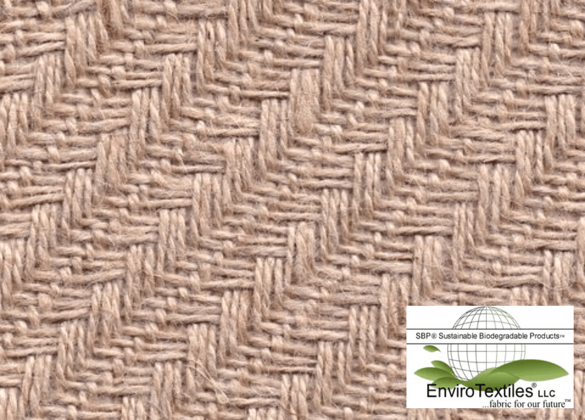 Braided Herringbone  100% Jute Natural Fabric Width 62/63” , 19oz