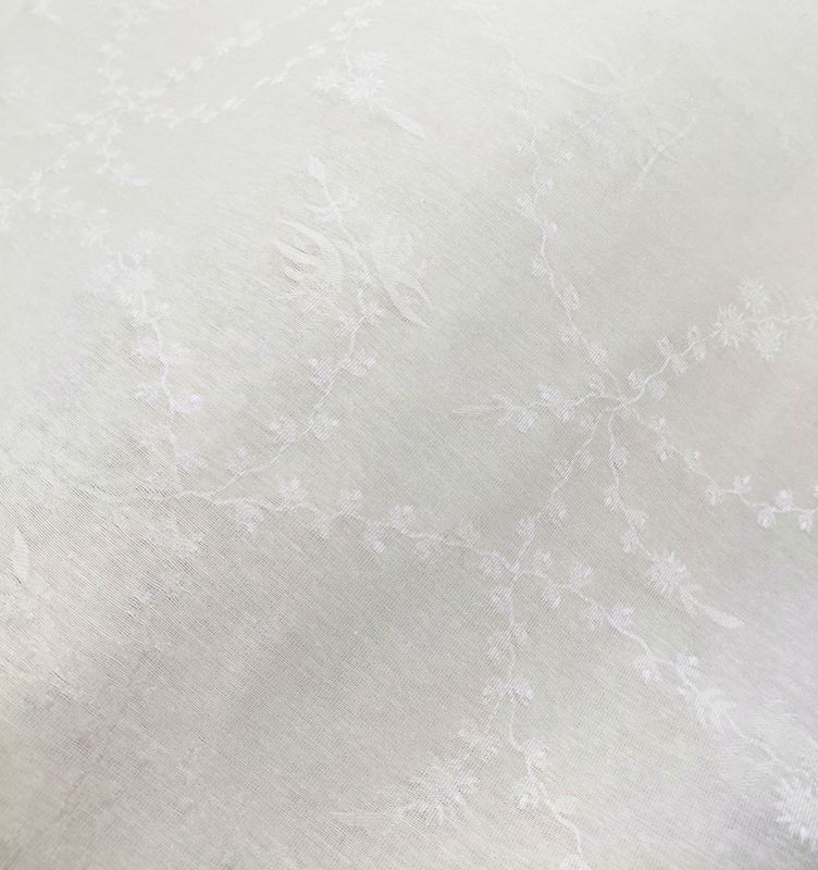 FLORAL JACQUARD Natural Hemp Silk 88% Certified Organic Hemp , 12% REAL True Mulberry Silk , 4.3oz Hemp Silk , 57/58" width